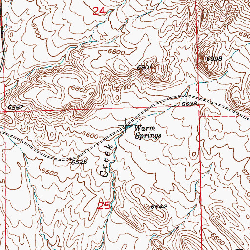 Topographic Map of Warm Springs, WY