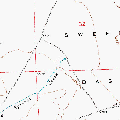 Topographic Map of Warm Springs Creek, WY