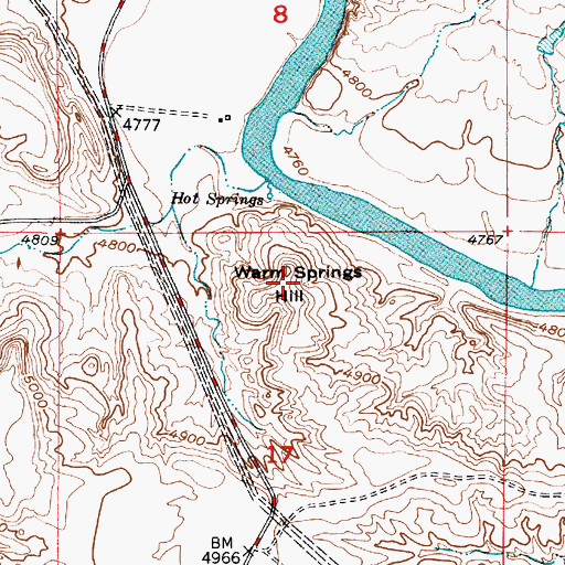 Topographic Map of Warm Springs Hill, WY