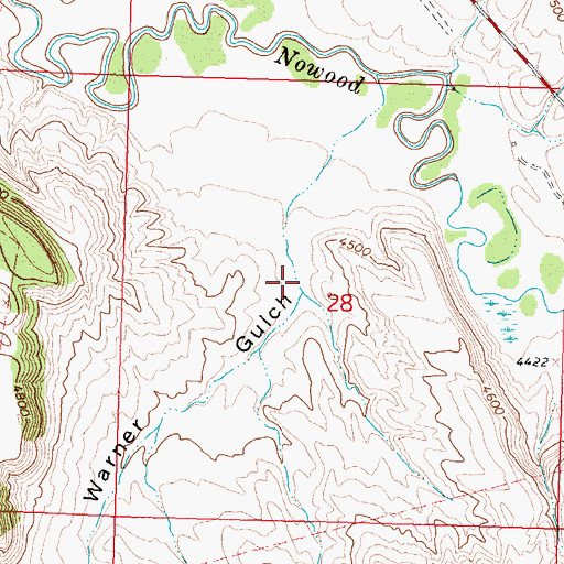 Topographic Map of Warner Gulch, WY