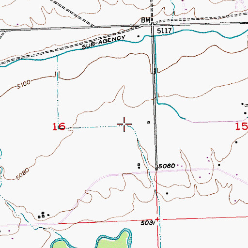 Topographic Map of Warren Drain, WY