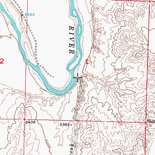 Topographic Map of Wash-Out Creek, WY
