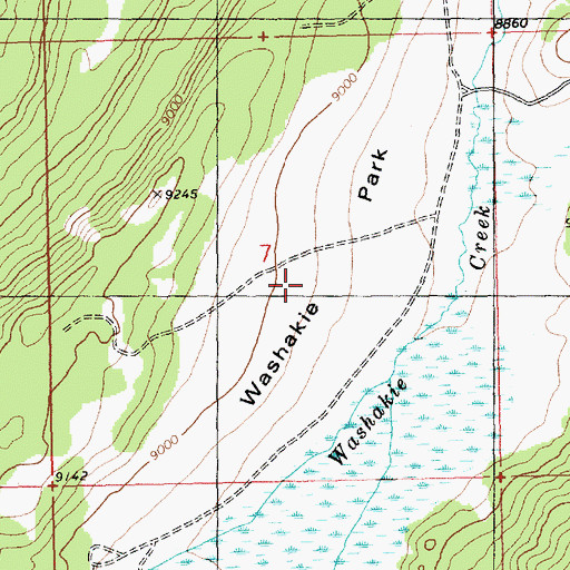 Topographic Map of Washakie Park, WY