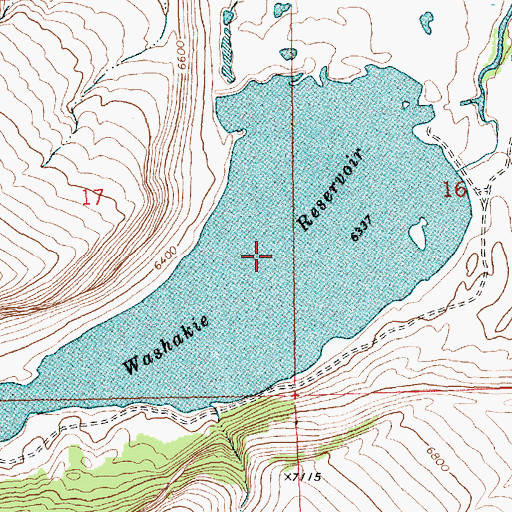 Topographic Map of Washakie Reservoir, WY