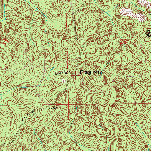 Topographic Map of Flag Mountain, AL