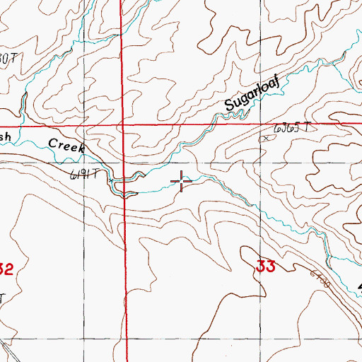 Topographic Map of Washam Wash, WY