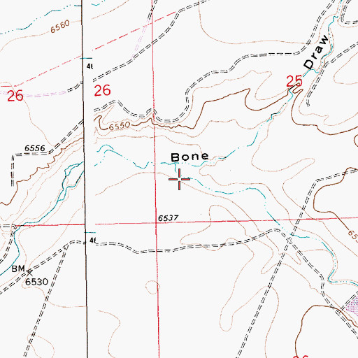 Topographic Map of Washington Draw, WY