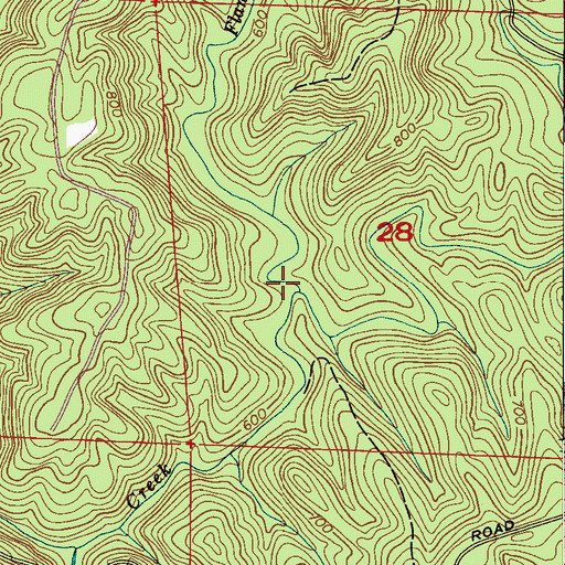 Topographic Map of Flannagin Creek, AL