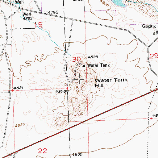 Topographic Map of Water Tank Hill, WY