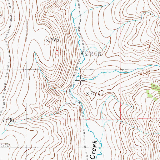 Topographic Map of Watercress Canyon, WY