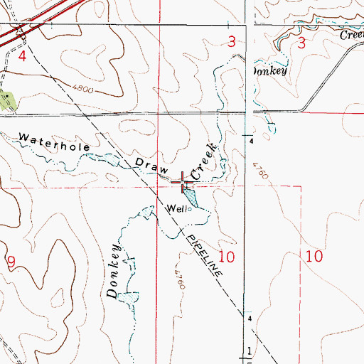 Topographic Map of Waterhole Draw, WY