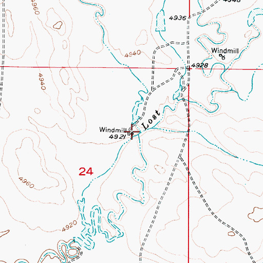Topographic Map of Watkins Draw, WY