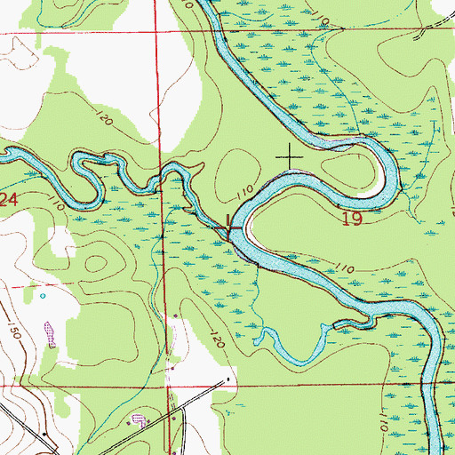 Topographic Map of Flat Creek, AL