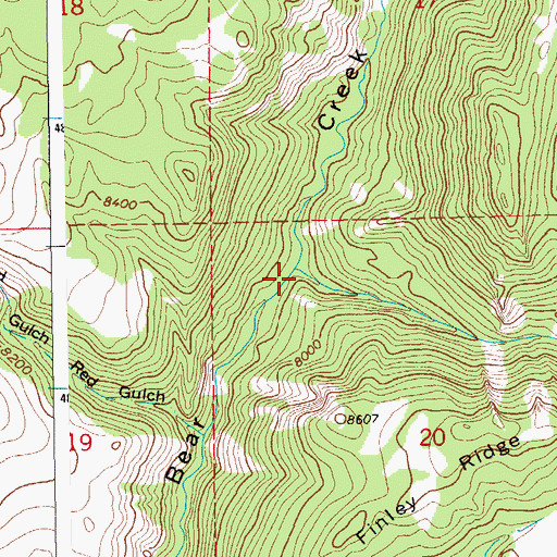 Topographic Map of Waynes Creek, WY