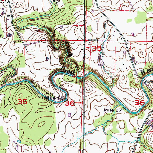 Topographic Map of Flat Creek, AL