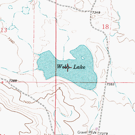 Topographic Map of Webb Lake, WY
