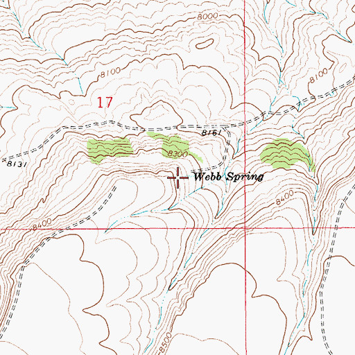 Topographic Map of Webb Spring, WY