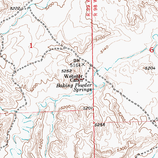 Topographic Map of Webster Cabin, WY