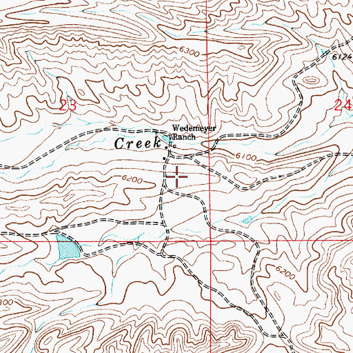 Topographic Map of Wedemeyer Ranch, WY