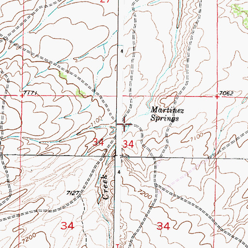 Topographic Map of Weed Creek, WY