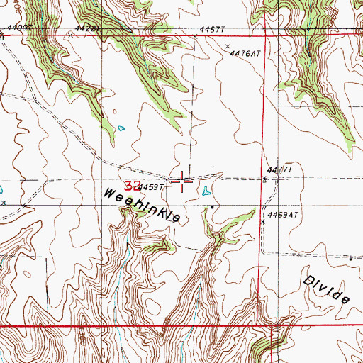 Topographic Map of Weehinkle Divide, WY