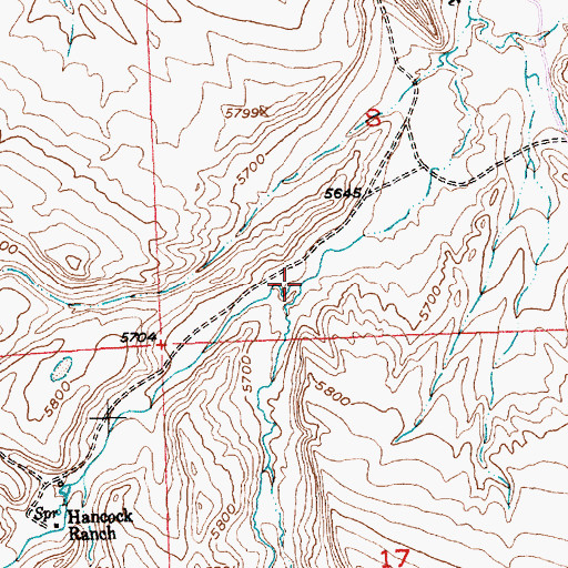 Topographic Map of Weiser Creek, WY