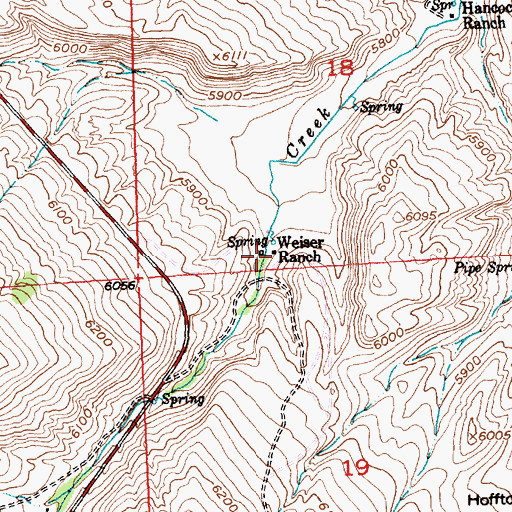 Topographic Map of Weiser Ranch, WY
