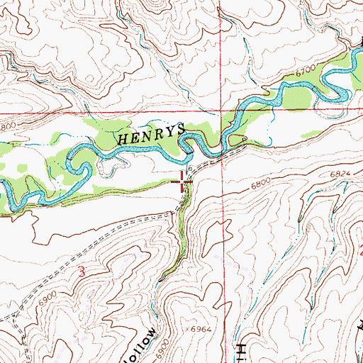 Topographic Map of Welch Hollow, WY