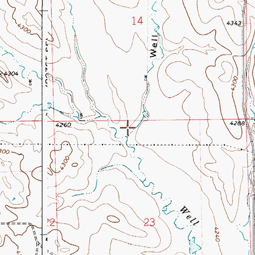 Topographic Map of Well Draw, WY