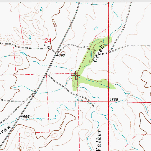 Topographic Map of Well Draw, WY