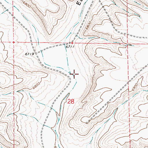 Topographic Map of West Buckhorn Draw, WY