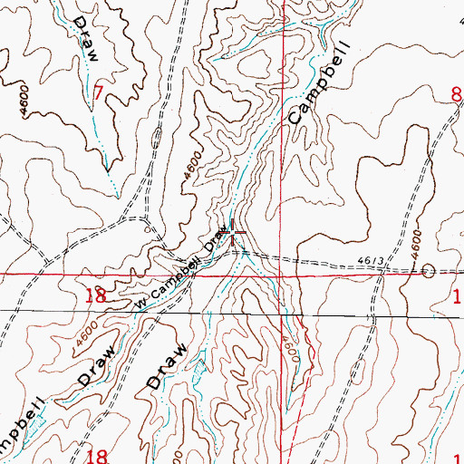 Topographic Map of West Campbell Draw, WY