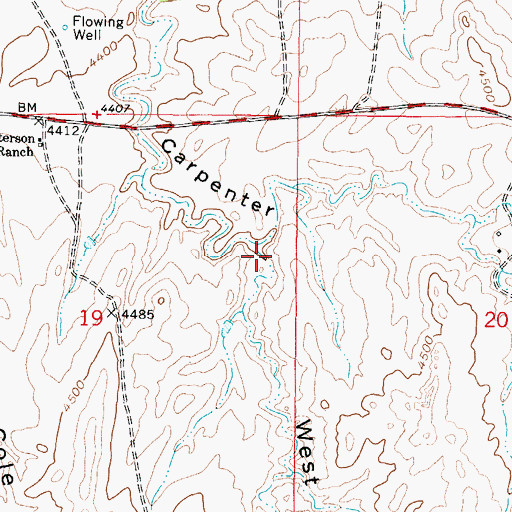 Topographic Map of West Carpenter Canyon, WY