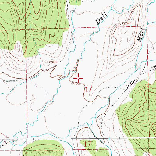 Topographic Map of West Dell Creek, WY