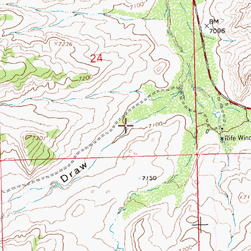 Topographic Map of West Draw, WY