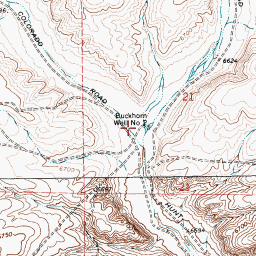 Topographic Map of West Fork Buckhorn Canyon, WY