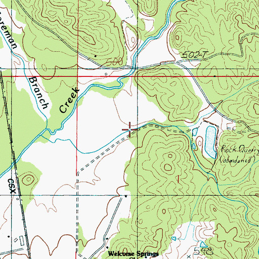 Topographic Map of Foreman Branch, AL