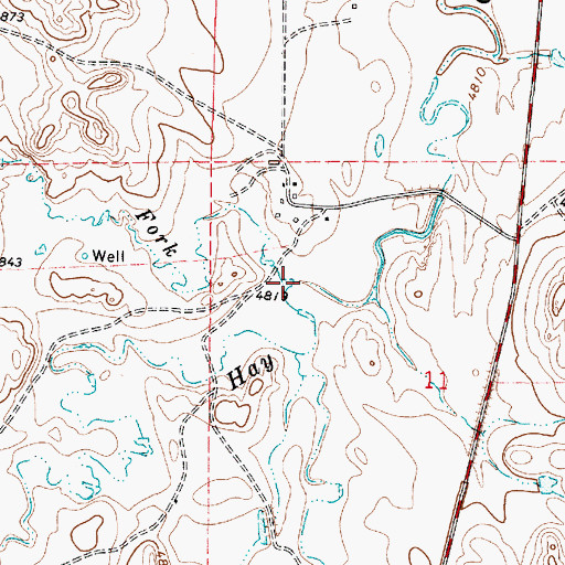 Topographic Map of West Fork Hay Creek, WY