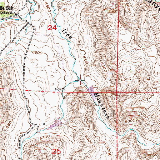 Topographic Map of West Fork Iron Mountain Creek, WY