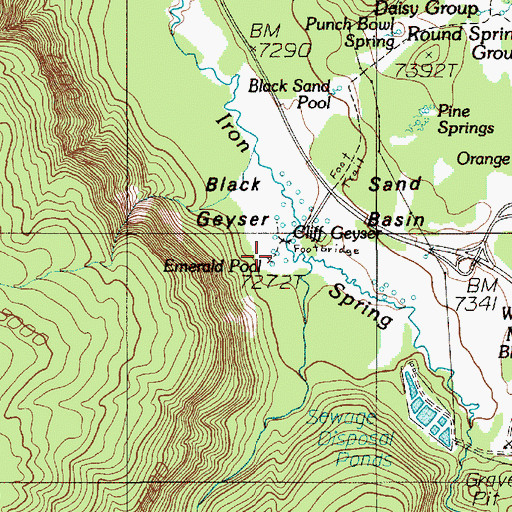 Topographic Map of West Fork Iron Spring Creek, WY