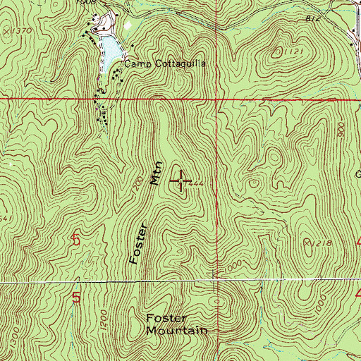 Topographic Map of Foster Mountain, AL