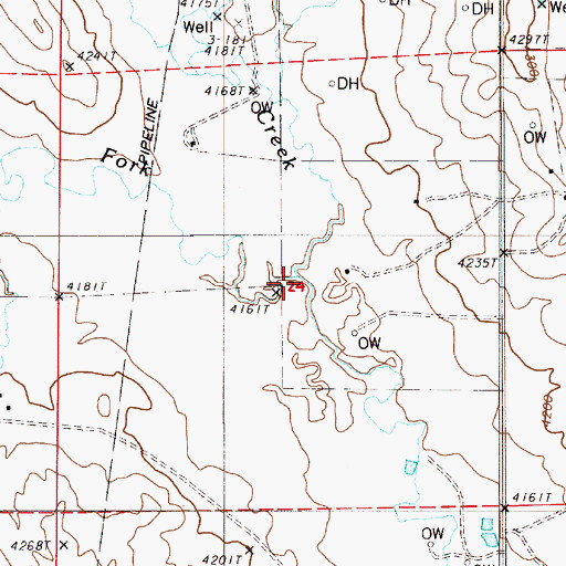 Topographic Map of West Fork Miller Creek, WY