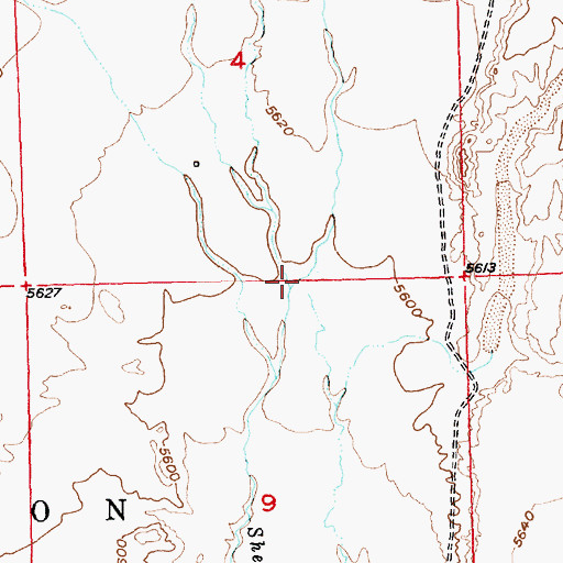 Topographic Map of West Fork Sheep Creek, WY