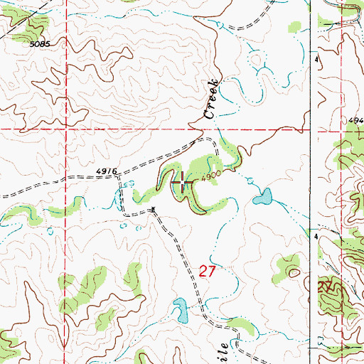 Topographic Map of West Fork Twentymile Creek, WY