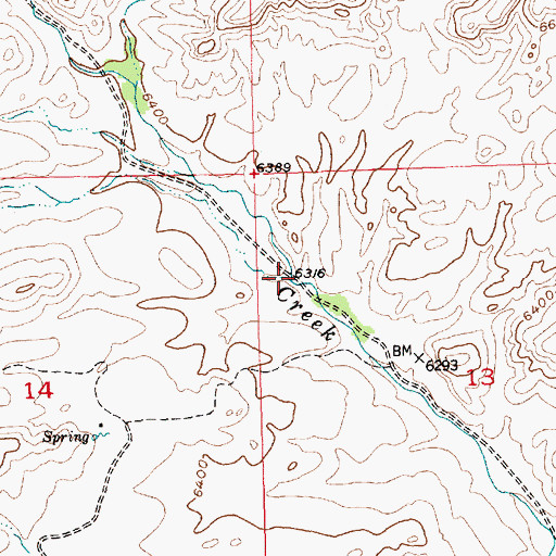 Topographic Map of West Fork Twentyone Creek, WY