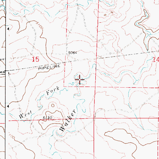 Topographic Map of West Fork Walker Creek, WY