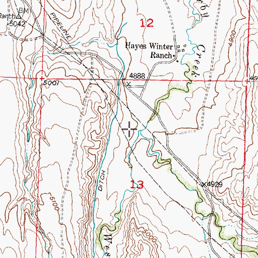Topographic Map of West Kirby Creek, WY