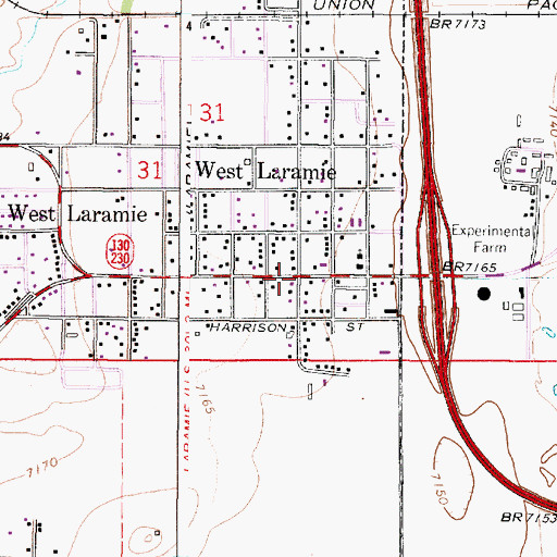 Topographic Map of West Laramie, WY