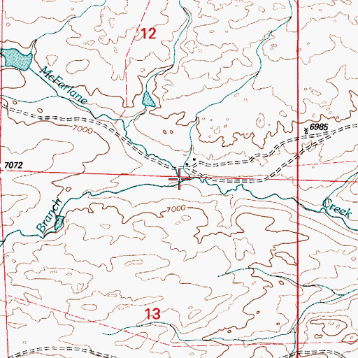 Topographic Map of West McFarlane Branch Creek, WY
