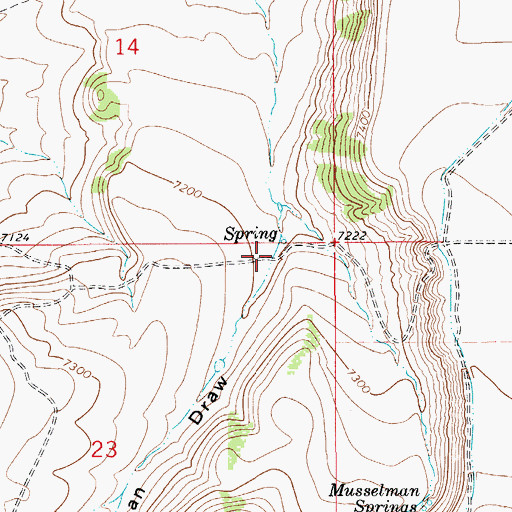 Topographic Map of West Musselman Draw, WY